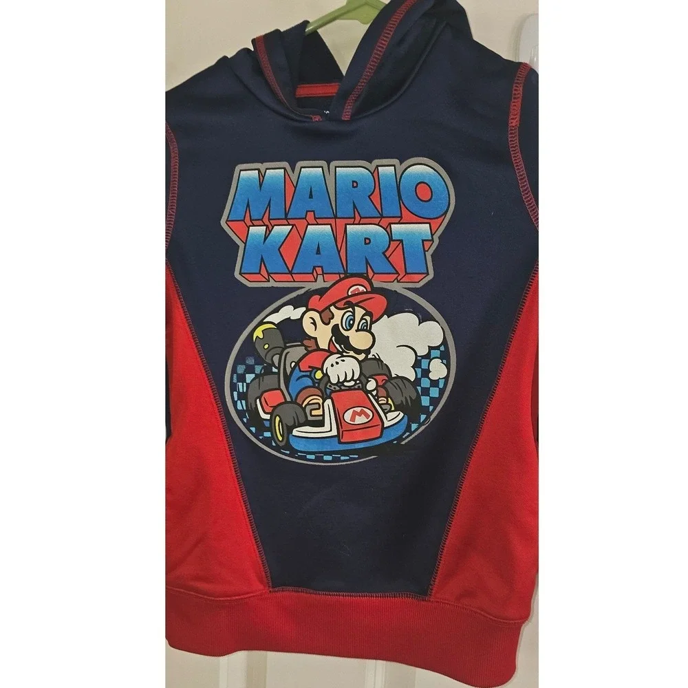 Jumping Beans Mario Kart Boys Hoodie Navy Blue Red Nintendo Active Sweatshirt 7